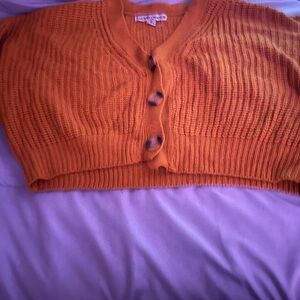 Orange Button-Up Sweater